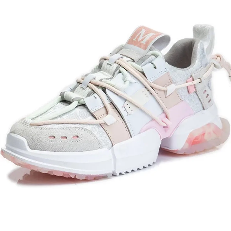 

Dropshipping Custom Logo 2021 Women Sneakers Ladies Flower Platform Shoes Sneakers Female Brand Chunky Sneakers Real Leather