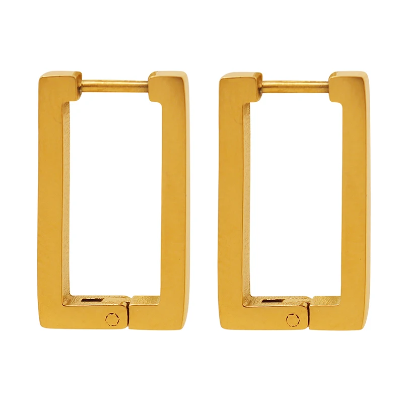 Simple Geometric Earrings Hollow Rectangular Fashion Jewelry Stainless Steel Earrings