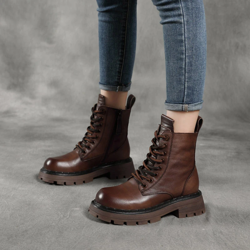 

Original Women 8 Eyes Soft Leather Martens Boots Winter Women Shoes Thick Soled Zipper Women Boots