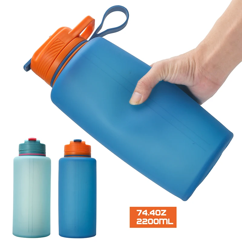 

in stock Collapsible Water Bottle, 1000ml BPA Free Sports Travel Bottles CE Approved Portable Leak Proof Silicone Drink Bottle