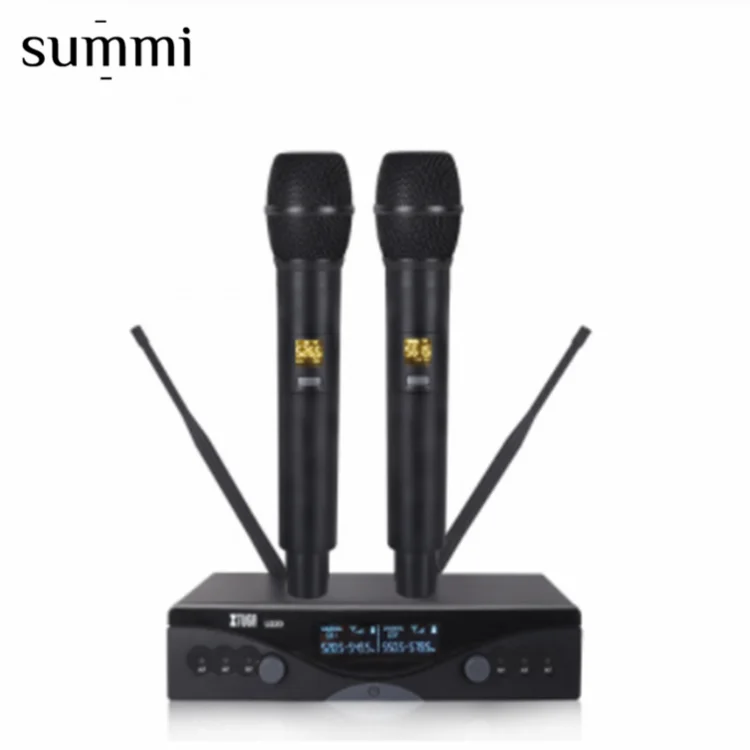 

Wireless Microphone UHF Metal Dual Handheld Dynamic Mic uhf fm 2 channel wireless handheld microphone