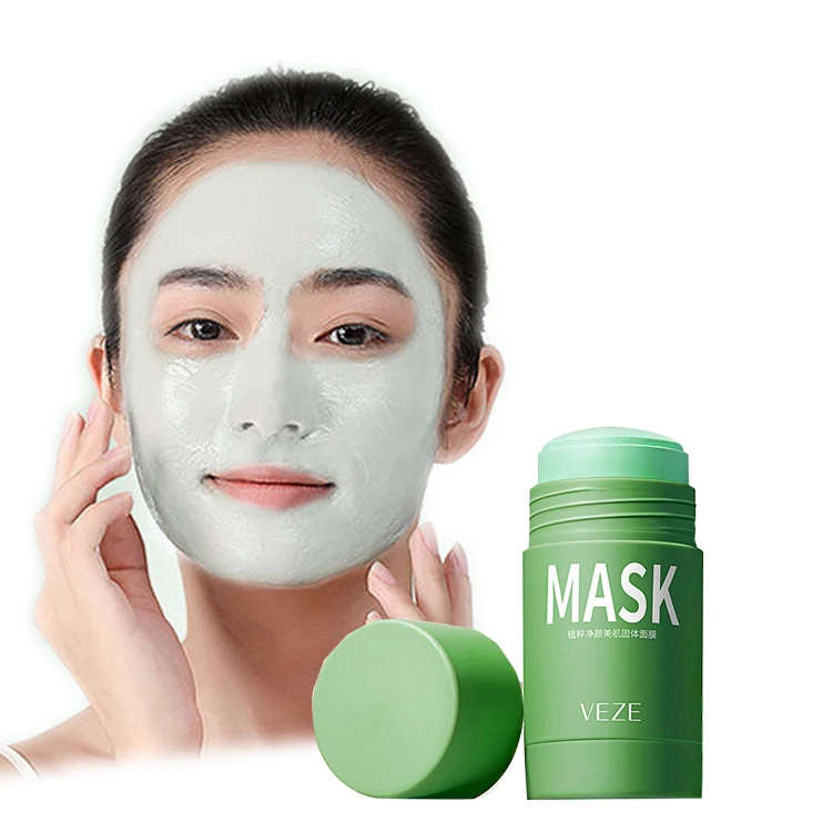 

VEZE OEM ODM Organic Natural Purifying Deep Cleansing Clay Facial Mud Mask green tea mask Stick