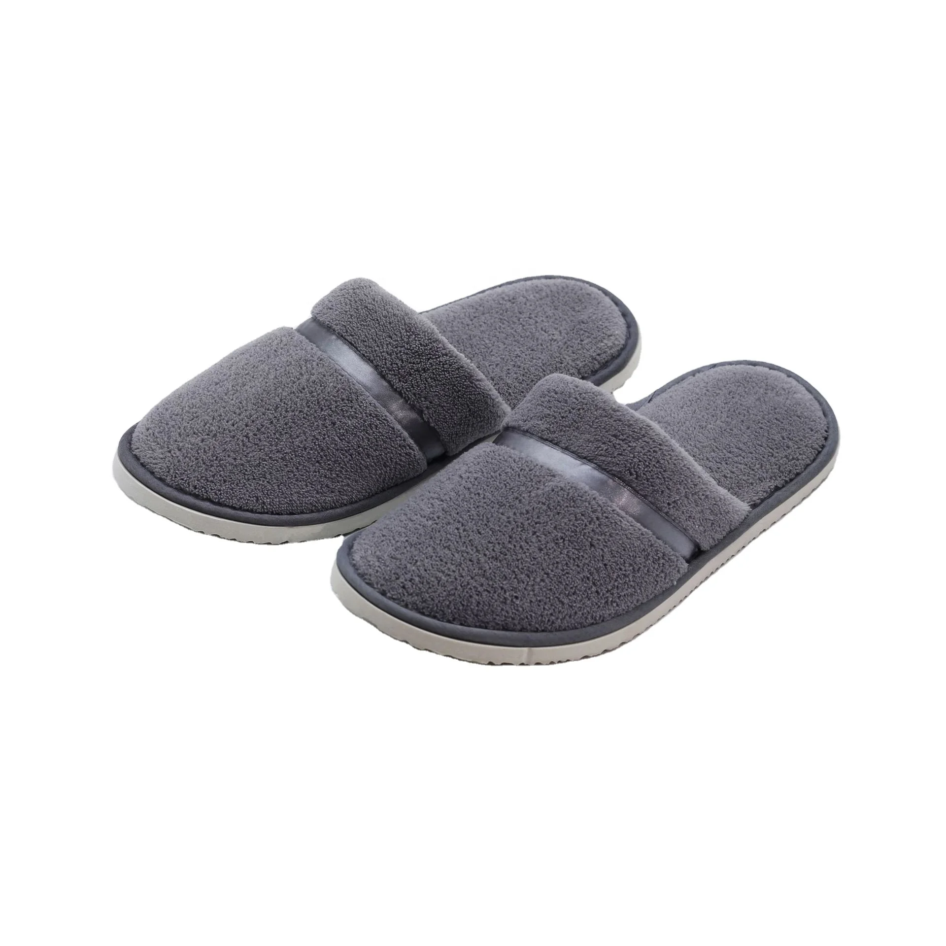 

High-end hotel slippers coral fleece men's and women's thickened non-slip slipper guest rooms non-disposable slippers for home, As picture