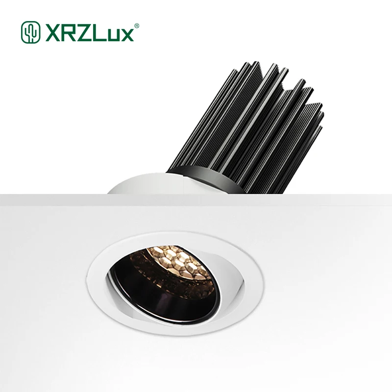 

XRZLux Modern Indoor Lighting Led Ceiling Lights Narrow Frame Recessed Led Downlight Adjustable 10W Mini Downlights Cutout 40mm