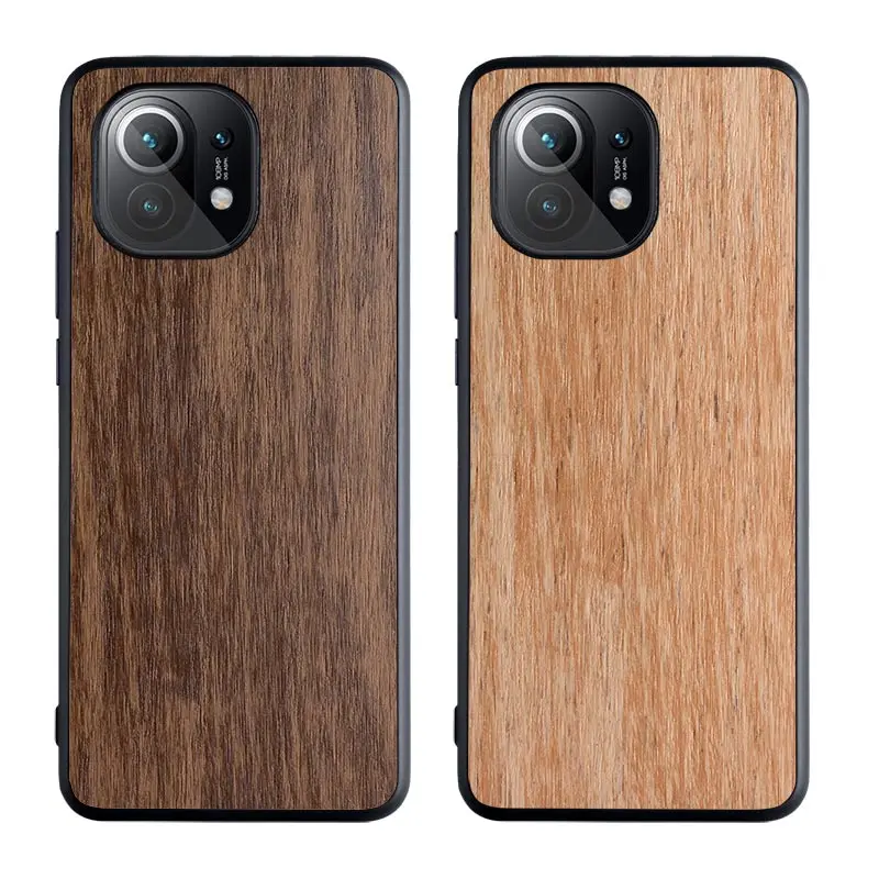 

Retro Wood Leather Case Cover For Xiaomi Mi 11 High Quality