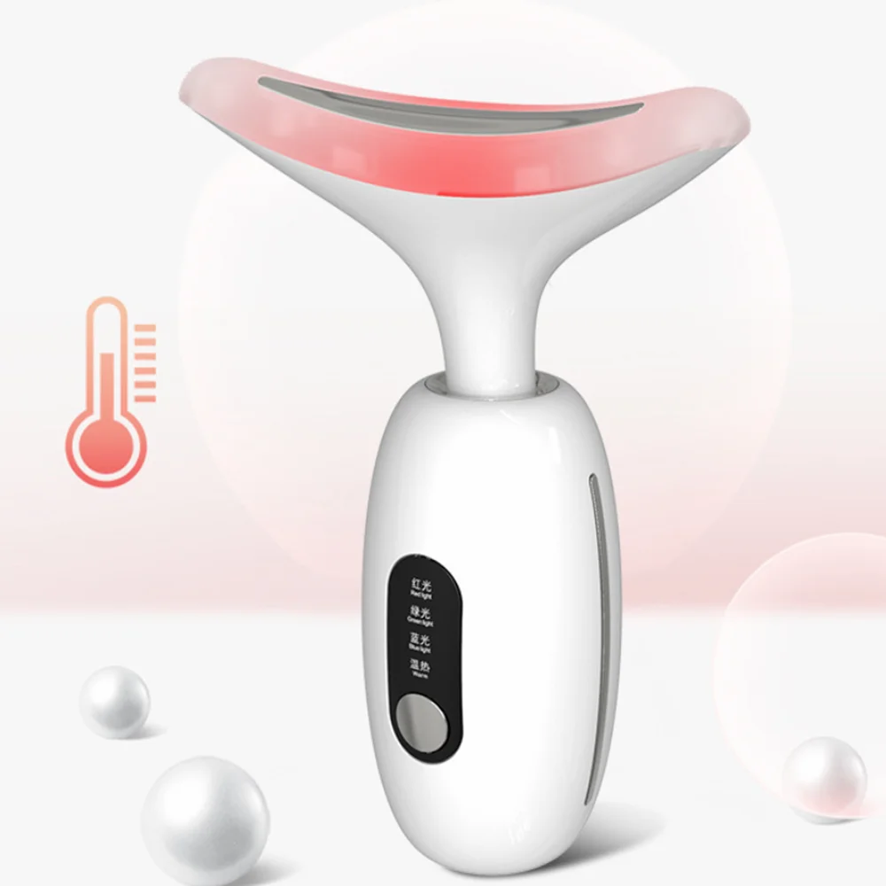 

Face Beauty Equipment Face Neck Massager Wireless with Heating Electric Tens Neck Massager for Winkle Removal Skin Lfiting, White