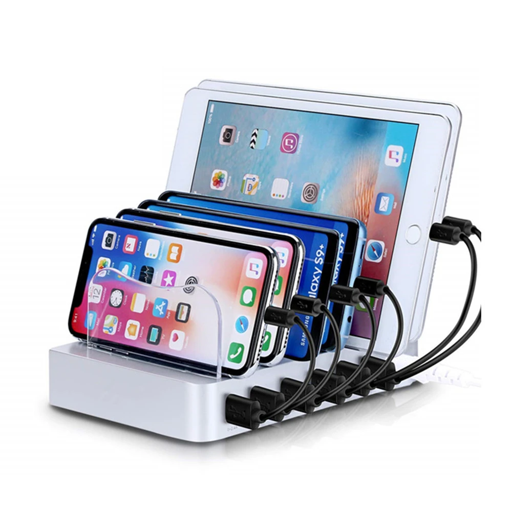

public family phone holder fast charging usb desktop cellphone charger multi 6 port usb charging station for multiple devices