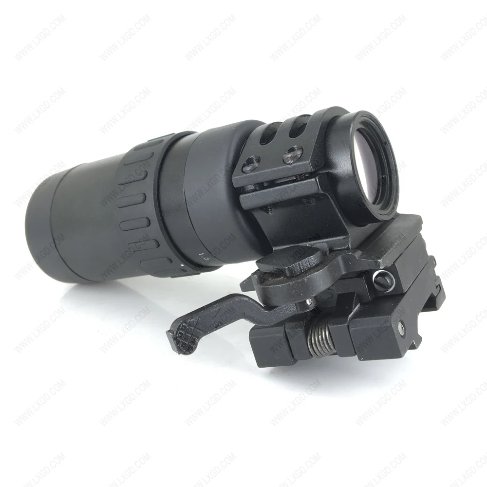 

Tactical Zooming 1.5-5X Optics sight Magnifier Scope with Flip to Side Mount for hunting, Matt black