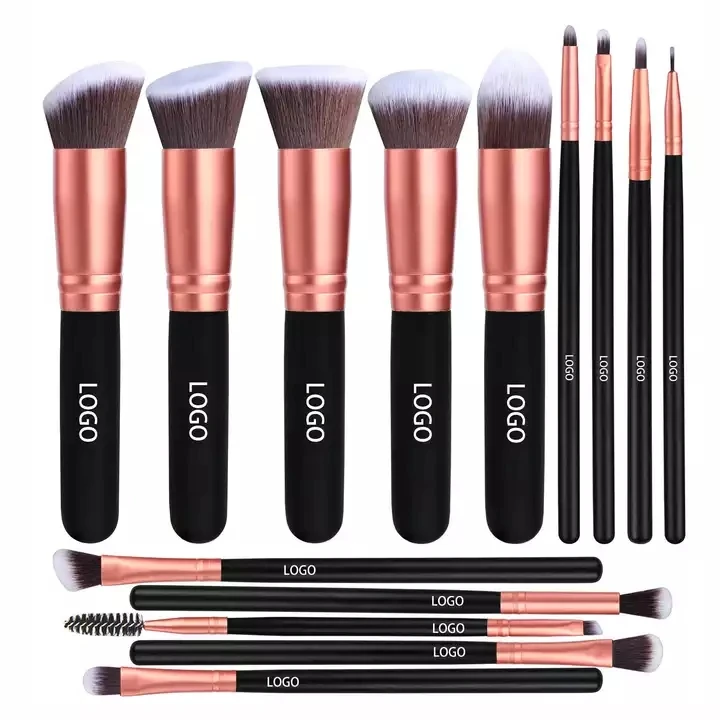 

HMU Best Selling 14 pcs Cheap Price Custom Label Foundation Brush Makeup Cosmetic Make Up Brushes Makeup Brush Set