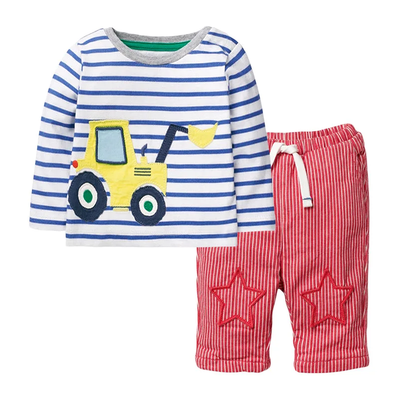 

children's suit autumn new children's set striped cotton boys suit long sleeves