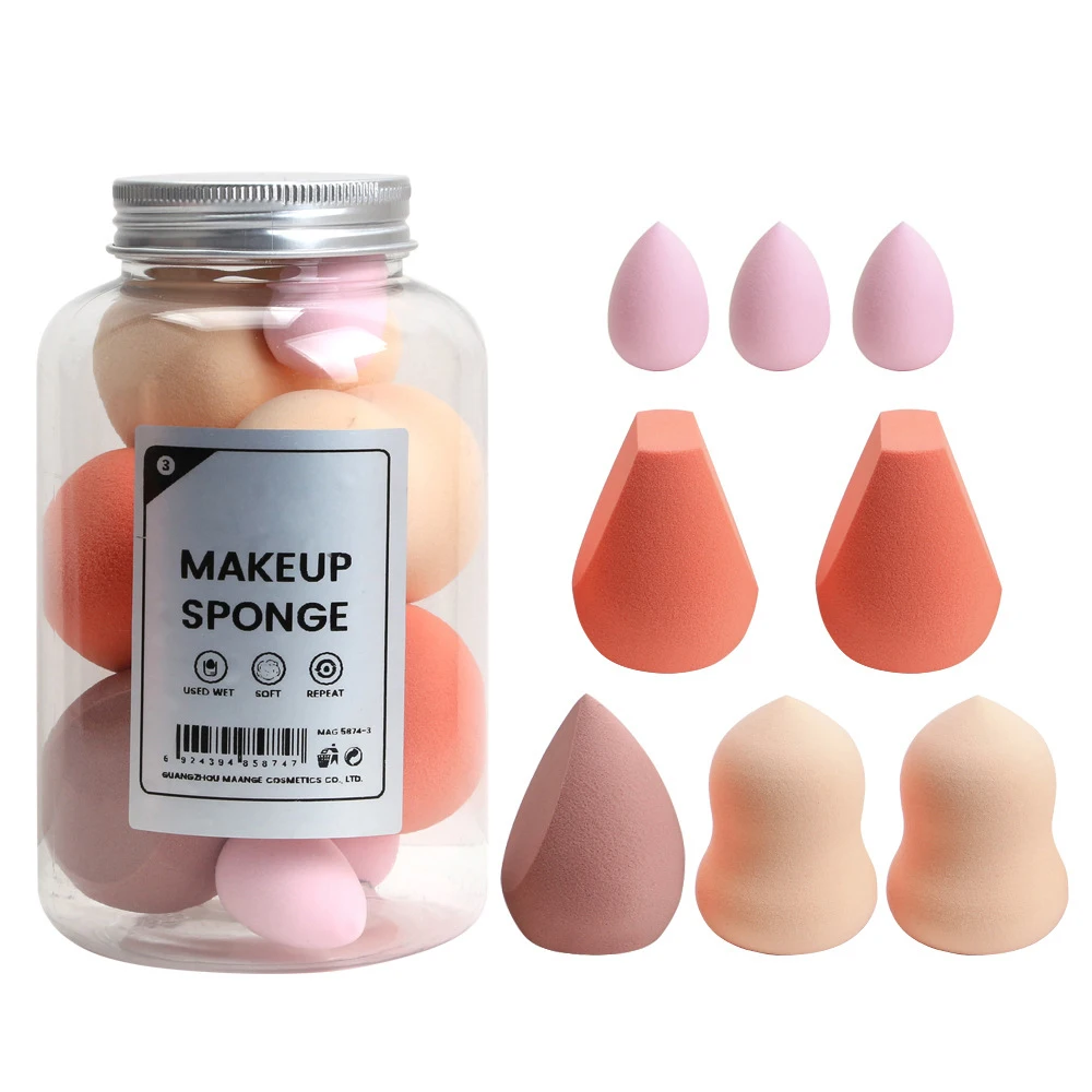 

Beaumaker 8PCS Bottle Beauty Eggs Non-latex Sponge Puff Powder Foundation Makeup Sponge Set goma de borrar majica de esponja