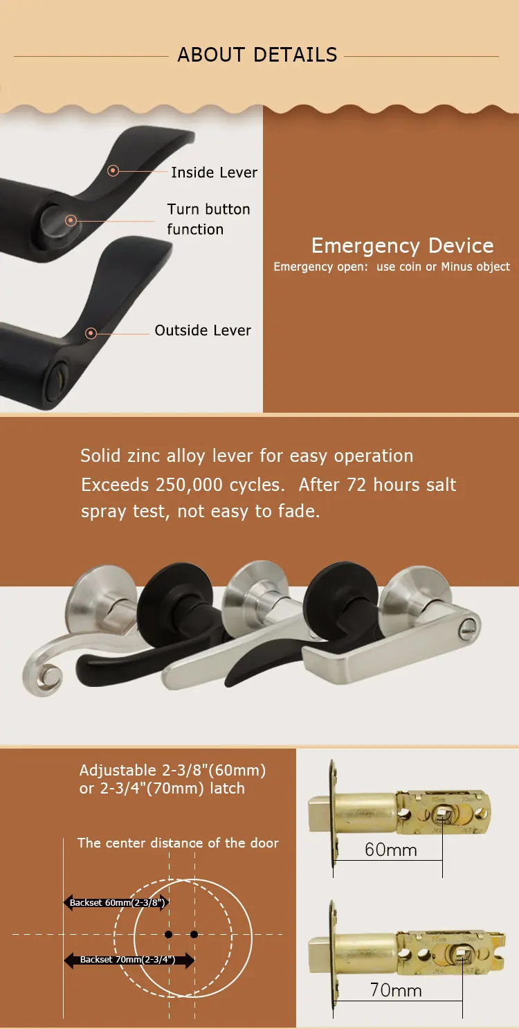 Trust 6462mb Ansi Grade 3 Tubular Lever Lock Privacy Function Matt