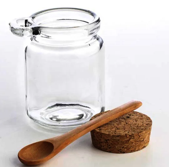 

Wholesale 100ml 250ml 4oz Unique Empty Honey Jar Glass with Wooden Lid and Spoon