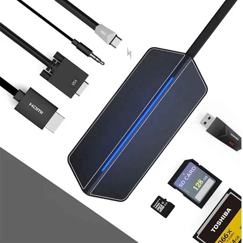 
New Design Mini Industrial Usb Type C Adapter Driver Custom 8 Port Usb Hub 