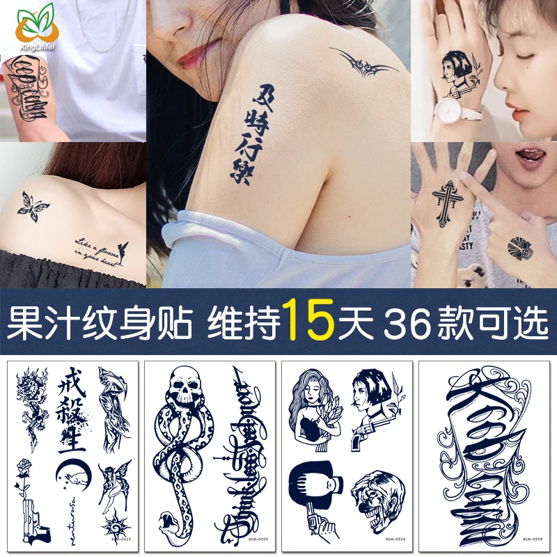 

Natural Gardenia Juice Pigment Semi-permanent Temporary Tattoo Stickers,Waterproof Women Sexy Body Belly Buttocks Tattoo