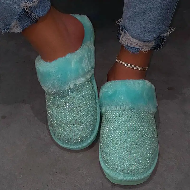 

Warm Indoor Shoes Women Home Slippers Thick Fur Plush Slippers Winter Faux Suede Bedroom House Slippers Unisex Cotton Shoes 2020