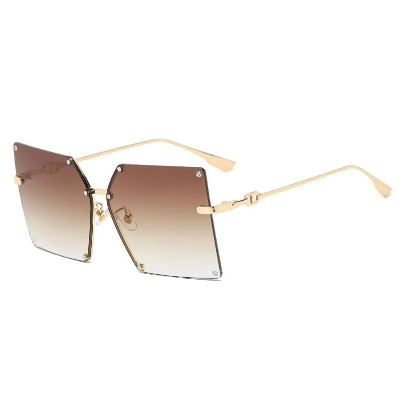 

Spot 2021 oversized Frameless square luxury glasses men women designer sunglasses famous brands