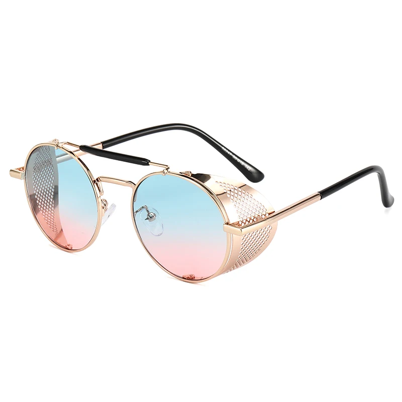 

New Fashion Gothic Steampunk Sun Glasses Brand Designer Vintage Round Women Men Steam Punk Sunglasses