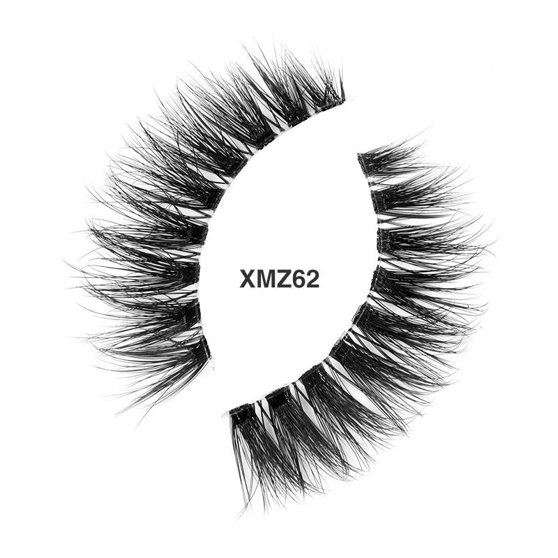 

Genielash Wholesale OEM Clear Band Softer 3D Faux Mink Strip False Eyelashes, Black