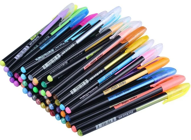 Jytue 48PCS Colored Gel Pens Set Color Pen Metallic Pastel Glitter Neon  Marker Pen