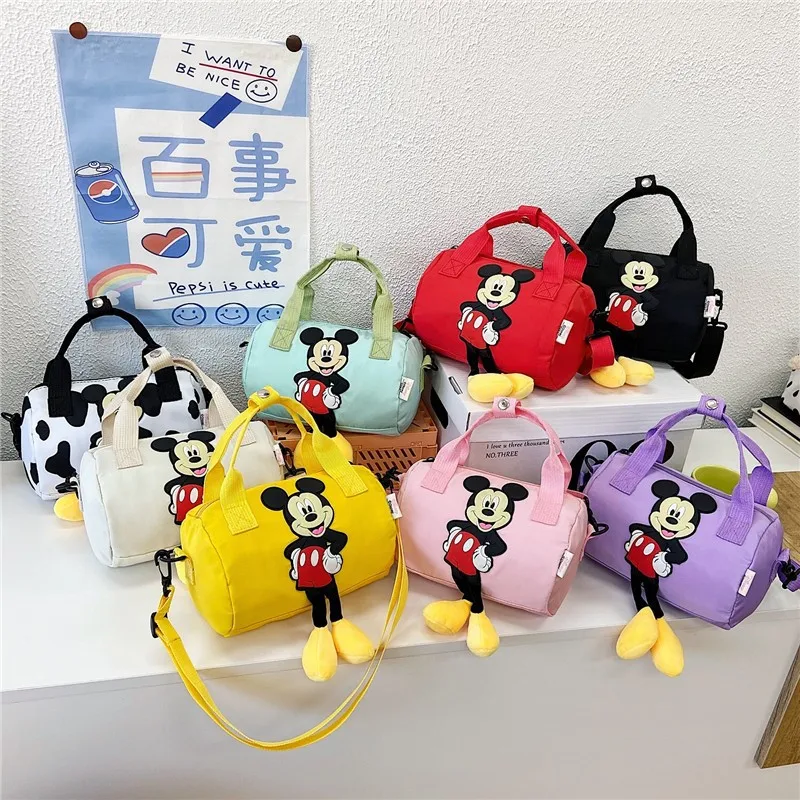 

2022 children kids girl cartoon mickey mouse charm crossbody shoulder hand bag large travel mickey mouse women messenger bag, Purple,pink, black,hot pink