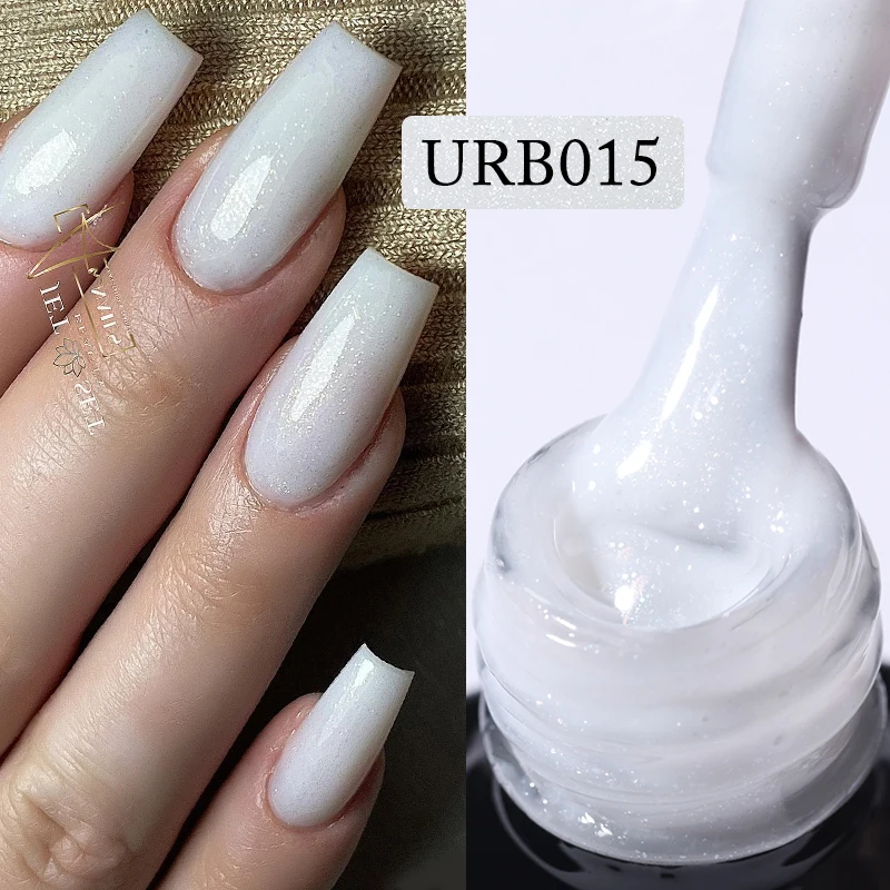 

UR SUGAR Milky Jelly Foil Rubber Base Gel Polish Bulk Private Label Self-leveling Glitter Rubber Base Coat for Nails