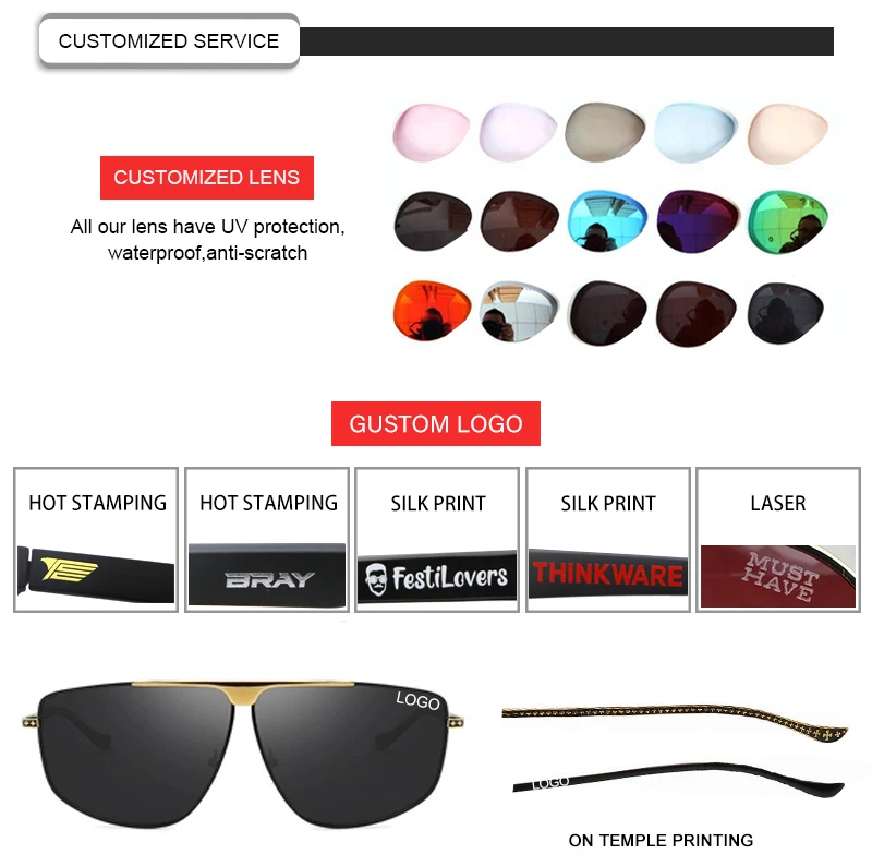 2019 high quality rims branded polarized metal frame driving eyewear gold men sunglasses