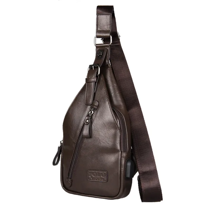 

VICUNA POLO Brand Logo Custom China Suppliers Fashion Crossbody Bag Wholesale Soft PU Leather Men Bag Chest Bag