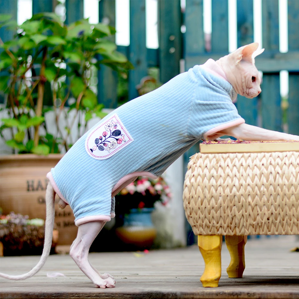 

Cotton velvet striped warm clothes for pet cats dogs Double sided plus velvet padded pet cat dog skirts