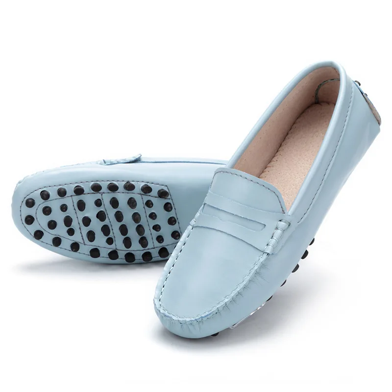 

candy color cowhide leather women loafers with soft sole flexible peas shoes moccasin driving shoes, 10 colors