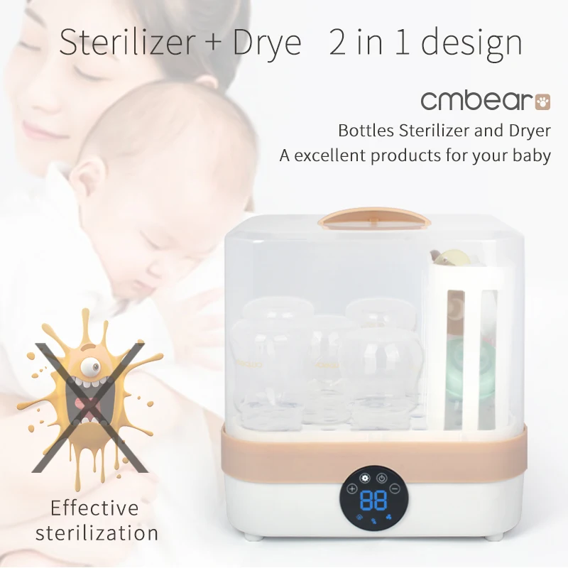 Cmbear 2 In 1 Baby Bottle Steam Sterilizer And Dryer High Capacity 6