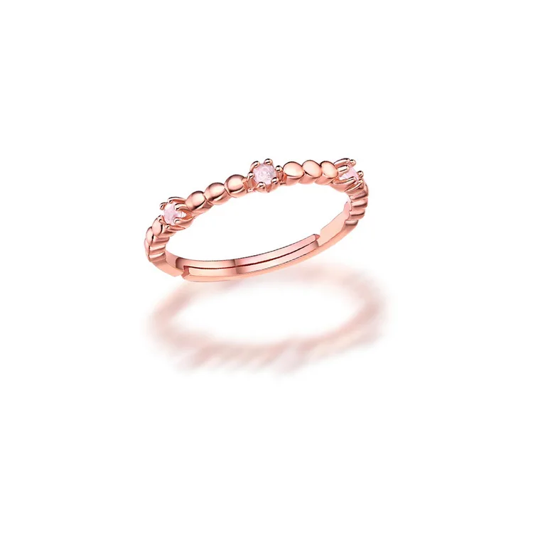 

Geometric dainty pink rings stackable topaz ring 925 silver natural gemstone ring, Picture