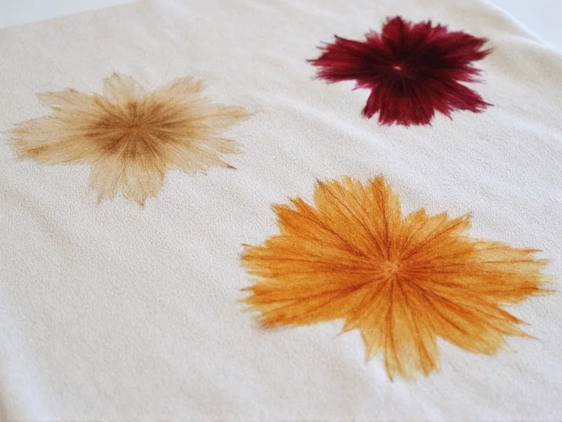 Natural dye samples from food waste on cotton fabric
