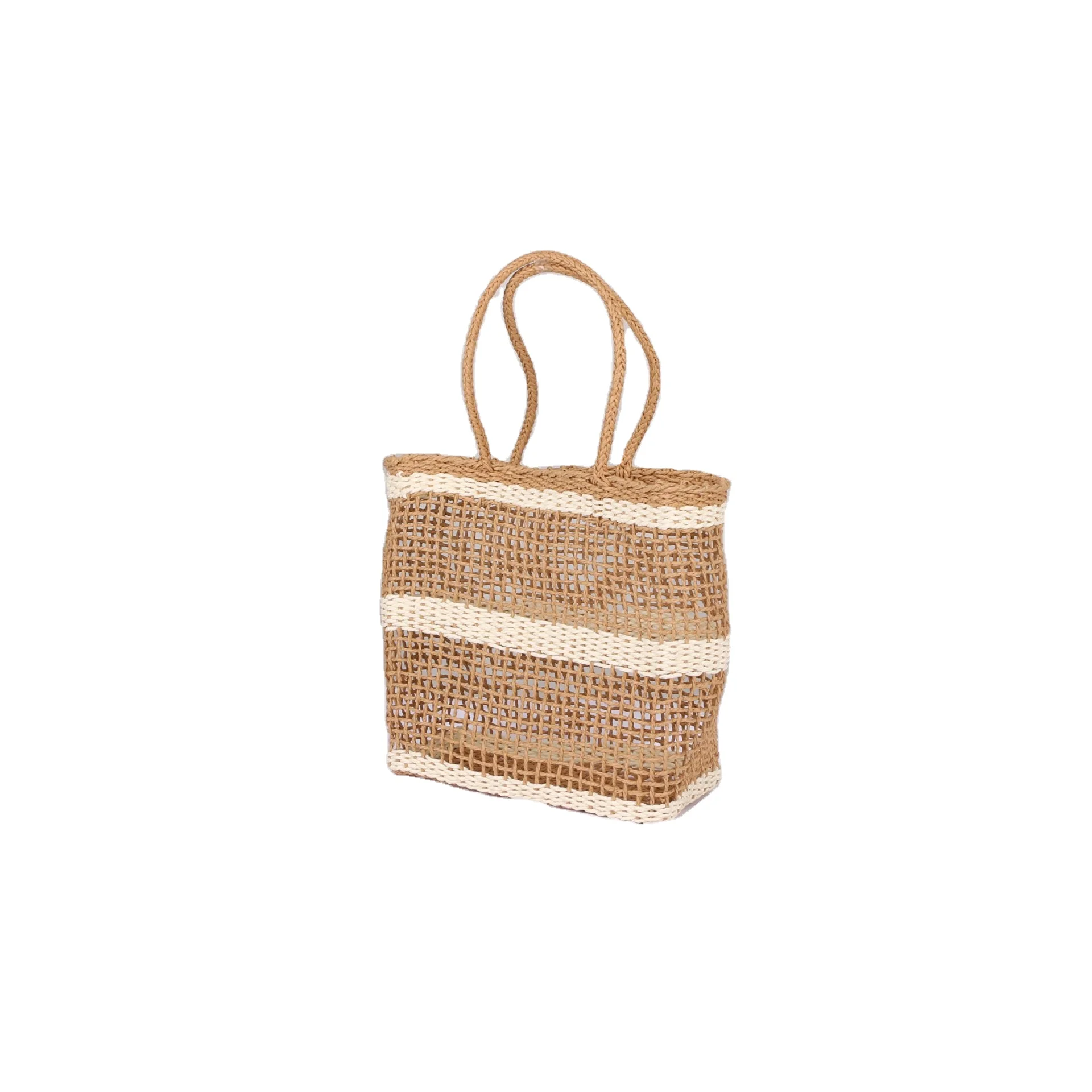 

Wholesale Natural Straw Hollow-out Woven Handbag Casual Travel Shopping Bag Straw Beach Bag, Customizable