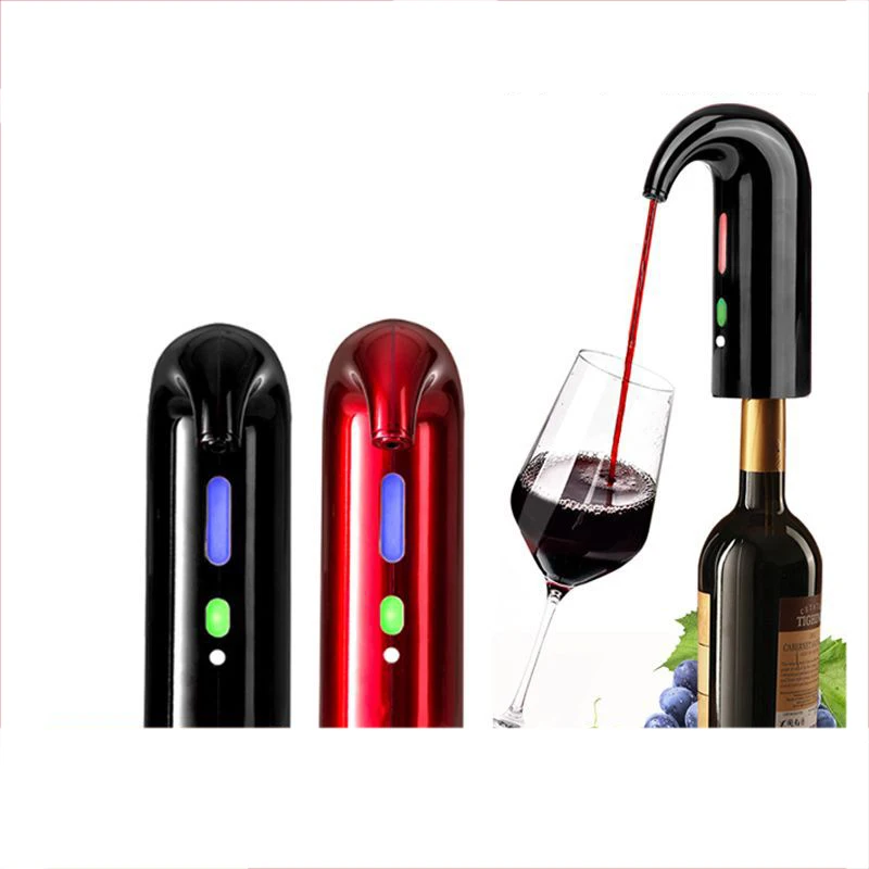 

FF86 Amazon USB Wine Decanter Christmas Gift Easy Dispenser Home Restaurant Automatic Wine Aerator Pourer, Red/white/black