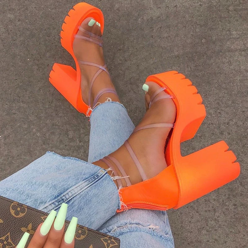 

Gladiator High Heels Candy Color Platform Peep Toe Heels Women Heels Women Shoes