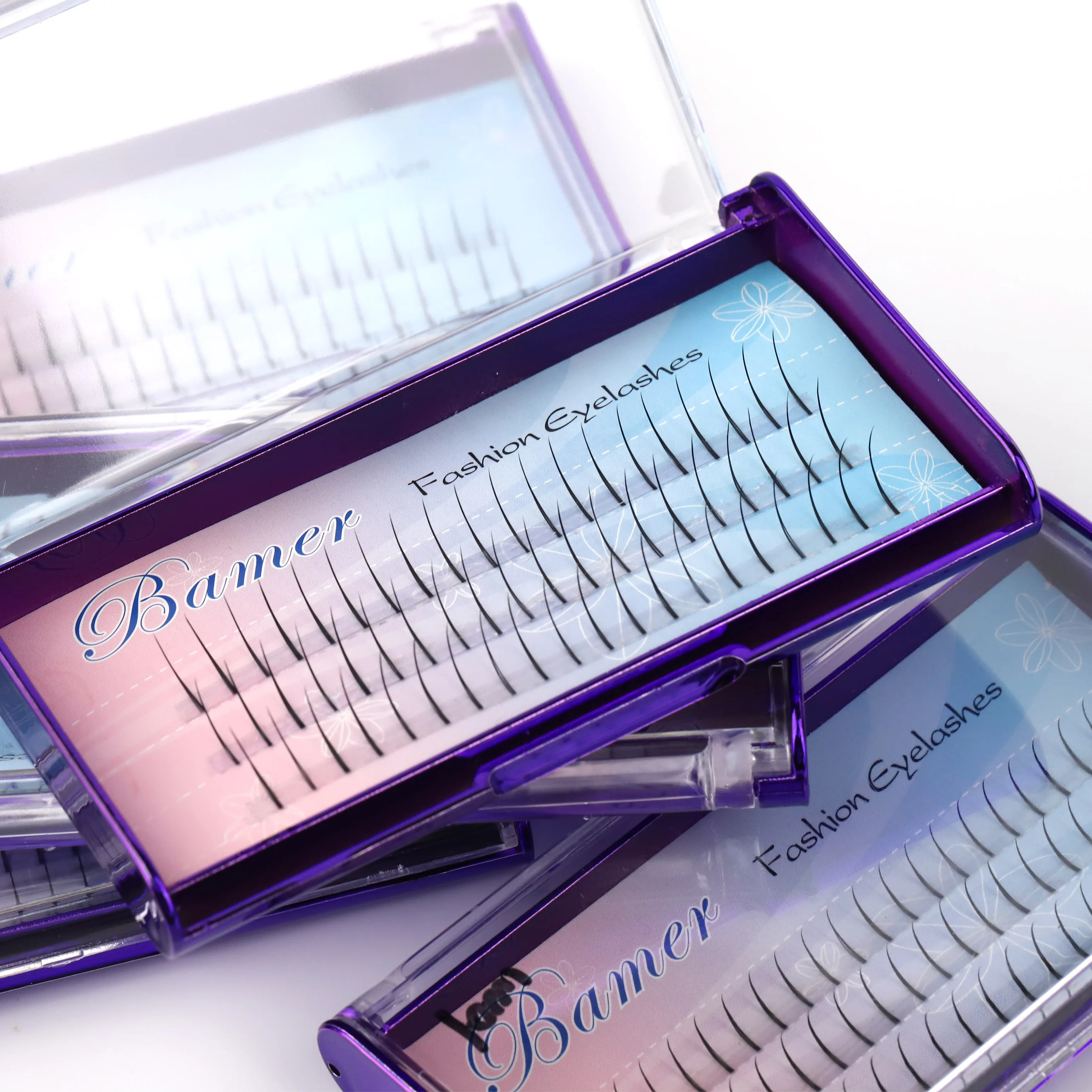 

glitter lash box premade volume fans korean pbt private label lash extension