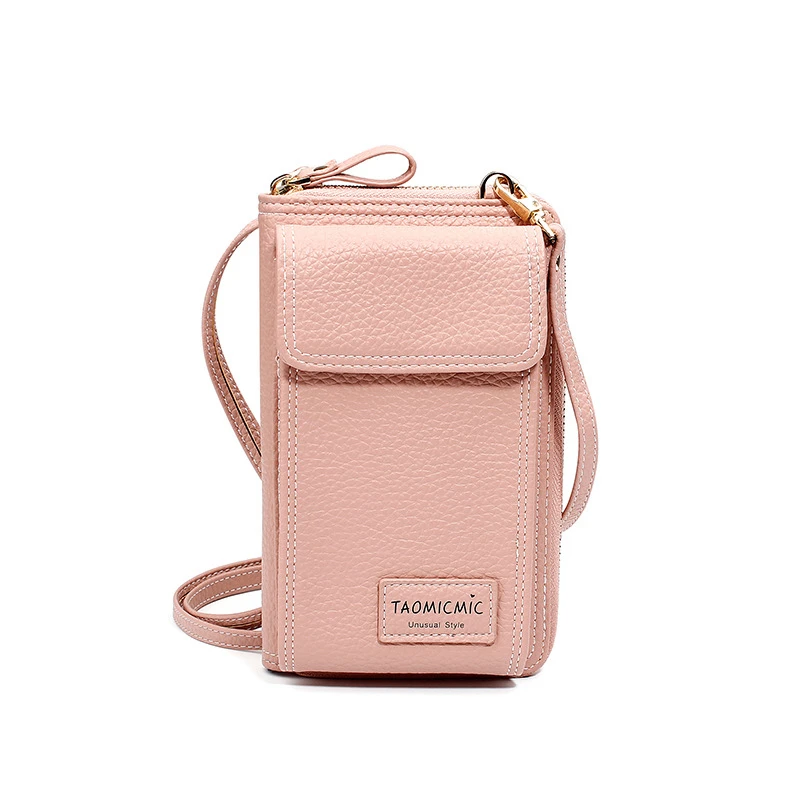 

2019 New Design Ladies Long Style Wallet Bag Large Capacity Leather Cell Phone Wallet with Zipper Crossbody Bag, Brown,gray,black,pink,blue,red,oem
