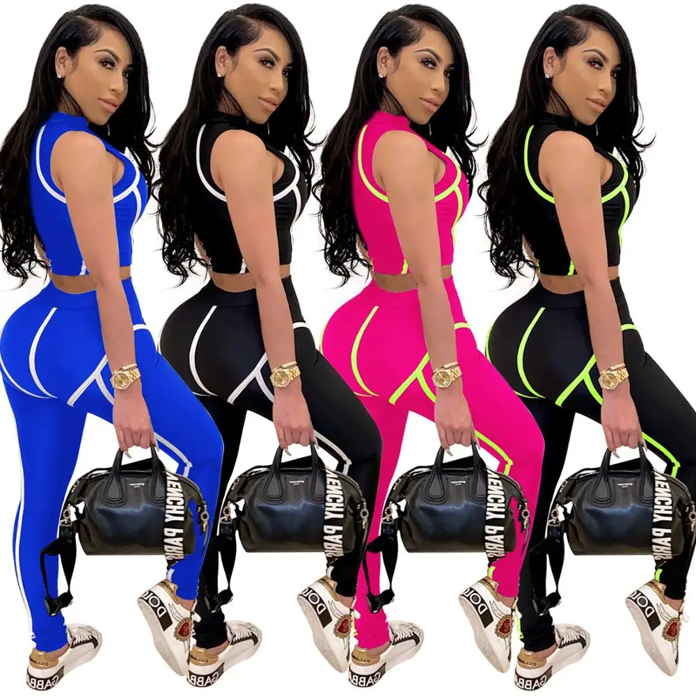 

2020 hot sell Women white Two sport Piece Set Summer Fashion nude two piece set, Colors