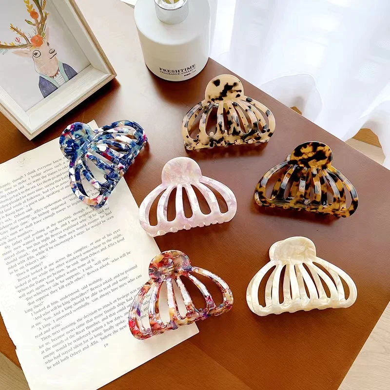 

Korean Style Hollow Out Acetate Claw Hair Jaw Clips Barrettes Colorful Cute Hair Claw Clip