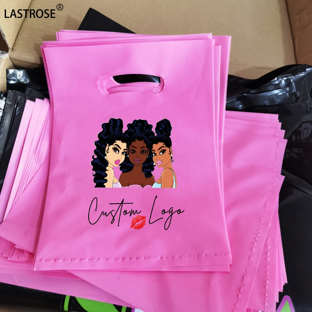 

Low moq cheap plastic packaging bag custom logo shopping gift bag plastic handle bag for gift