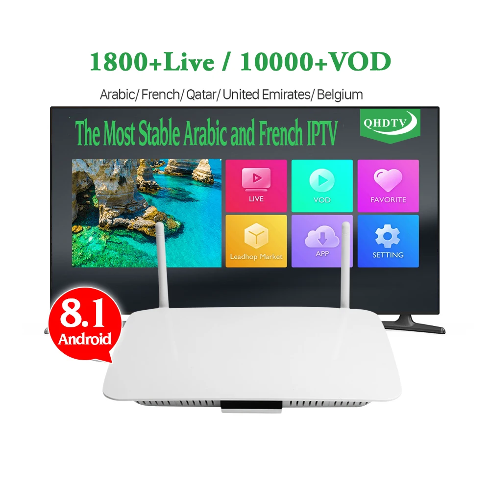 QHDTV IPTV Channels Account Codes 12 Months Best French and Arabic IPTV with Q1404 Set Top Box Gospel Price