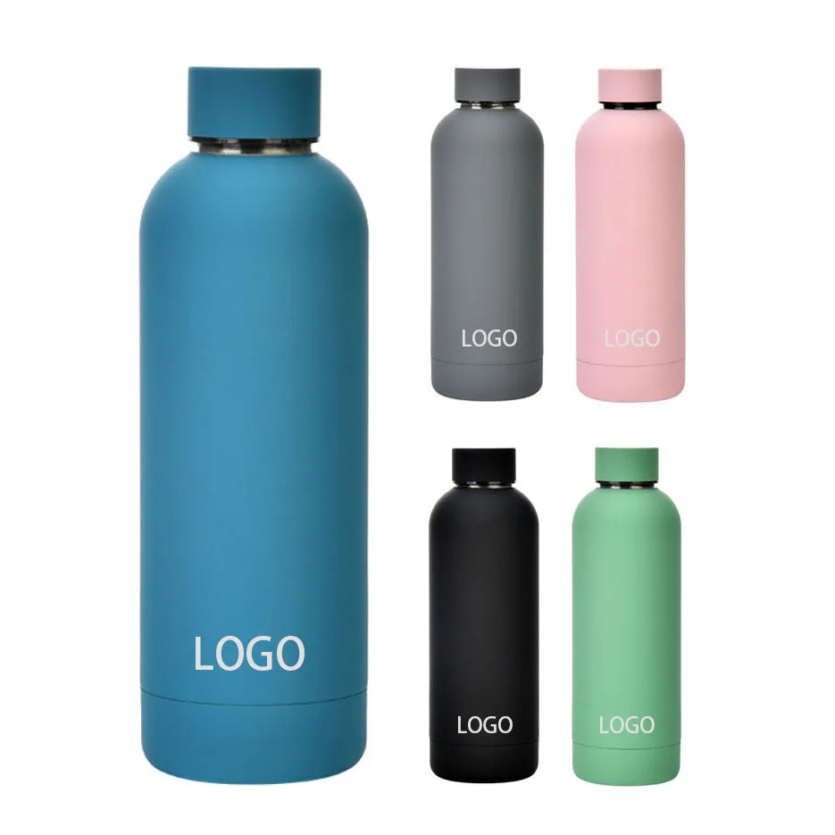 

Custom Logo Matte Vacuum Flask 500ml Insulated Double Wall Stainless Steel Sports Water Bottle