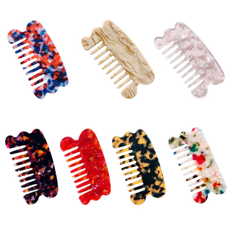 

Factory direct price high quality colorful cellulose comb acetate plastic hair comb with no handle, Red, black