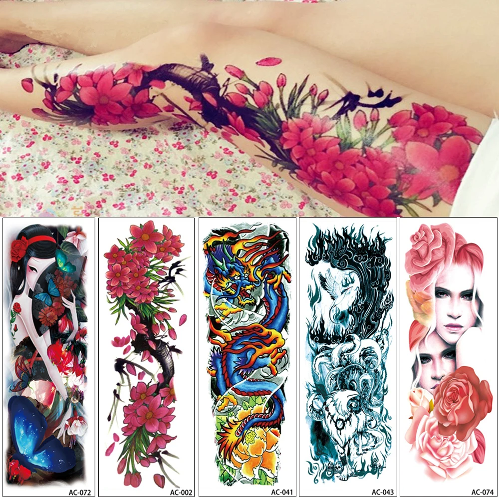 

AC Full Arm Personalised Waterproof Temporary Tattoo Stickers, Metallic / colorful / customized