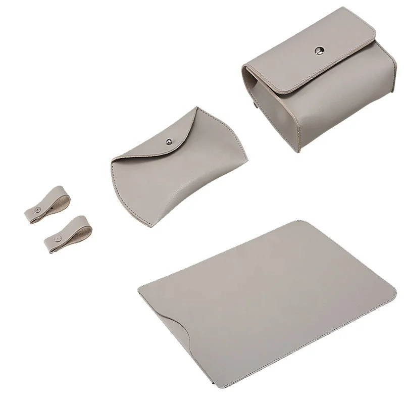 

4 pcs set laptop cover pu notebook clutch handbag with accessary storage cas
