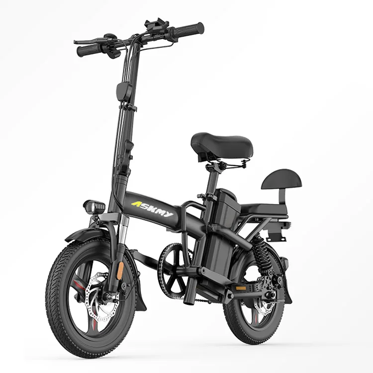 ASKMY New 1402 Black Frame Alloy Electric Bike 14 inch 350W Adult ...