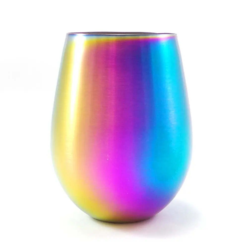 18oz Pvd Coating Stemless Wine Glasses Iridescent Stainless Steel Rainbow Drinking Glassware Colorful Decorative Glasses Buy Pvd Coating Stemless Wine Glasses Stemless Wine Glasses Stainless Steel Rainbow Drinking Glassware Product On Alibaba Com