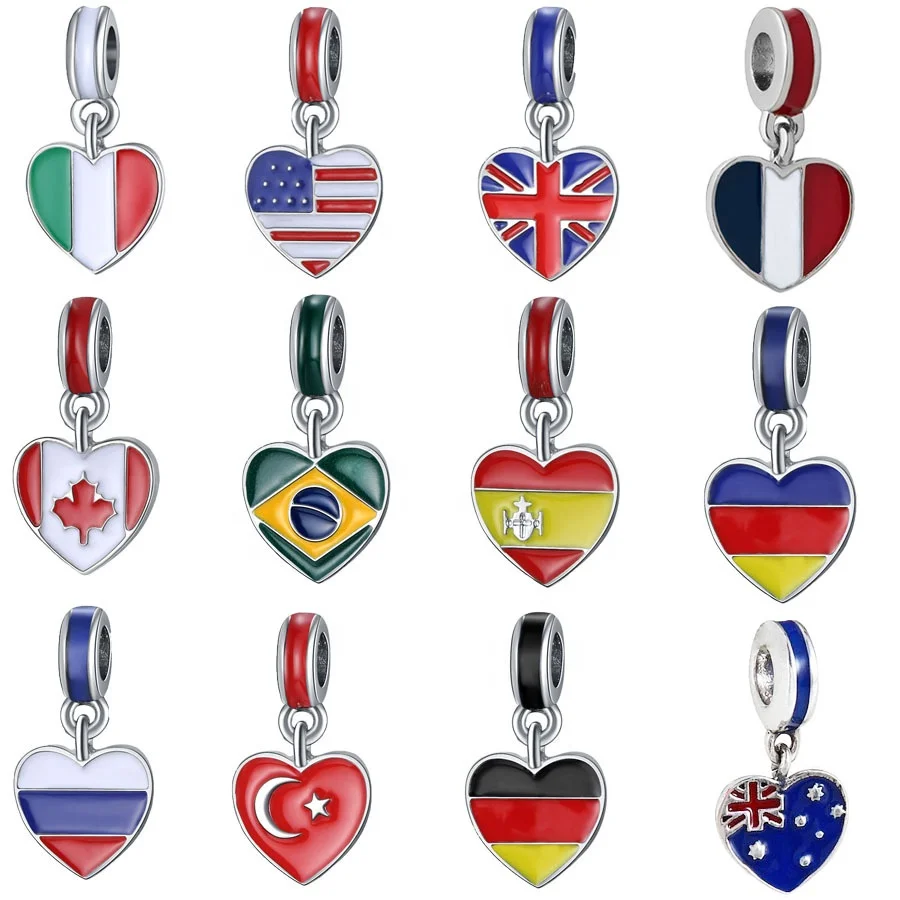 

Novelty Dangling Charm Jewelry Pendant National Flag Charm