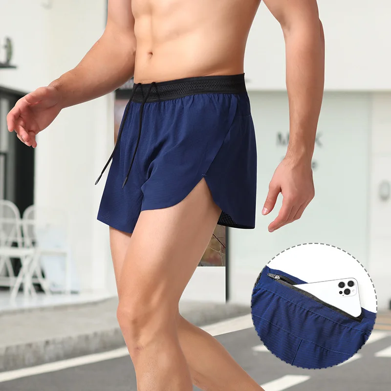 2 1 Quick Dry Running Shorts Liner Zipper Pocket